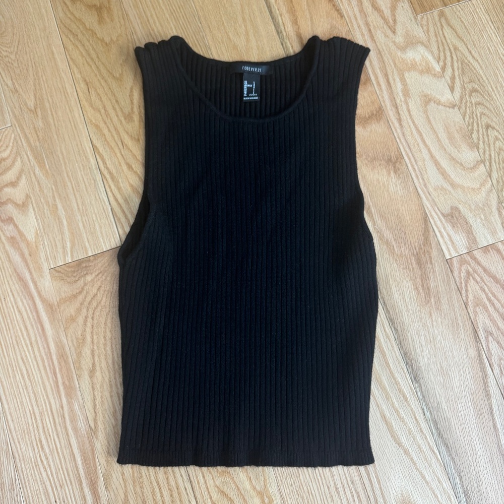 Black Sweater Tank Top